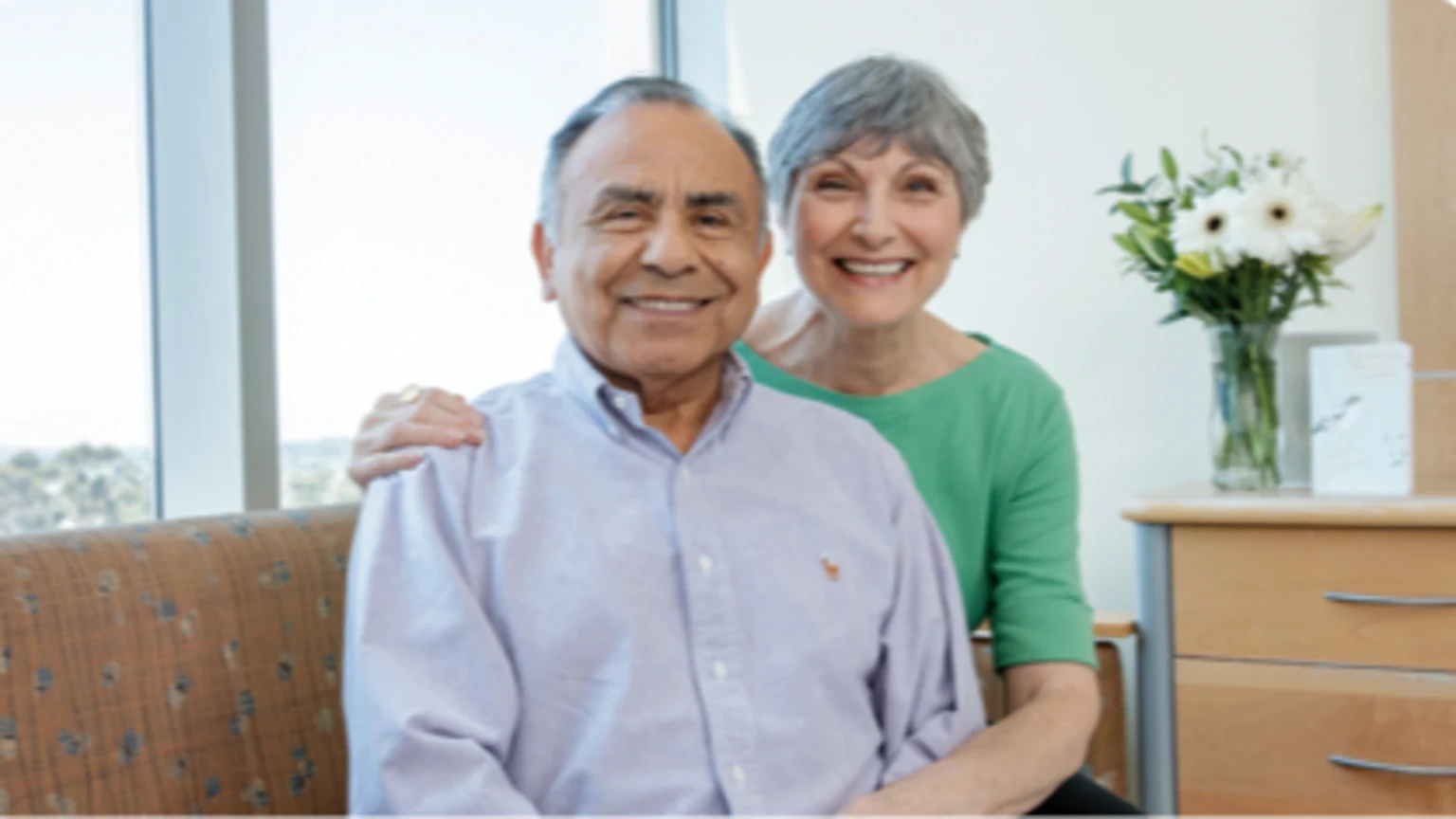 Couple smiling