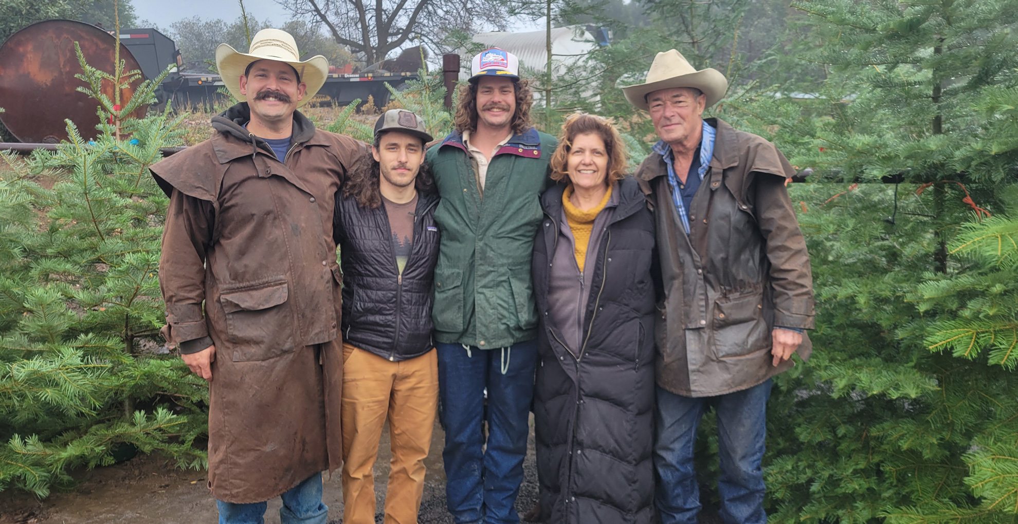Denise Kelly of Sharp HealthCare with her family at the Julian Christmas Tree Ranch