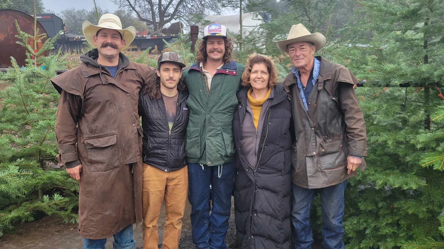 Denise Kelly of Sharp HealthCare with her family at the Julian Christmas Tree Ranch
