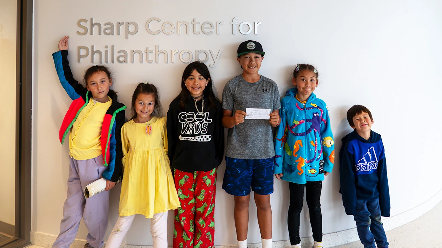 Elementary school students donate to Sharp cancer programs