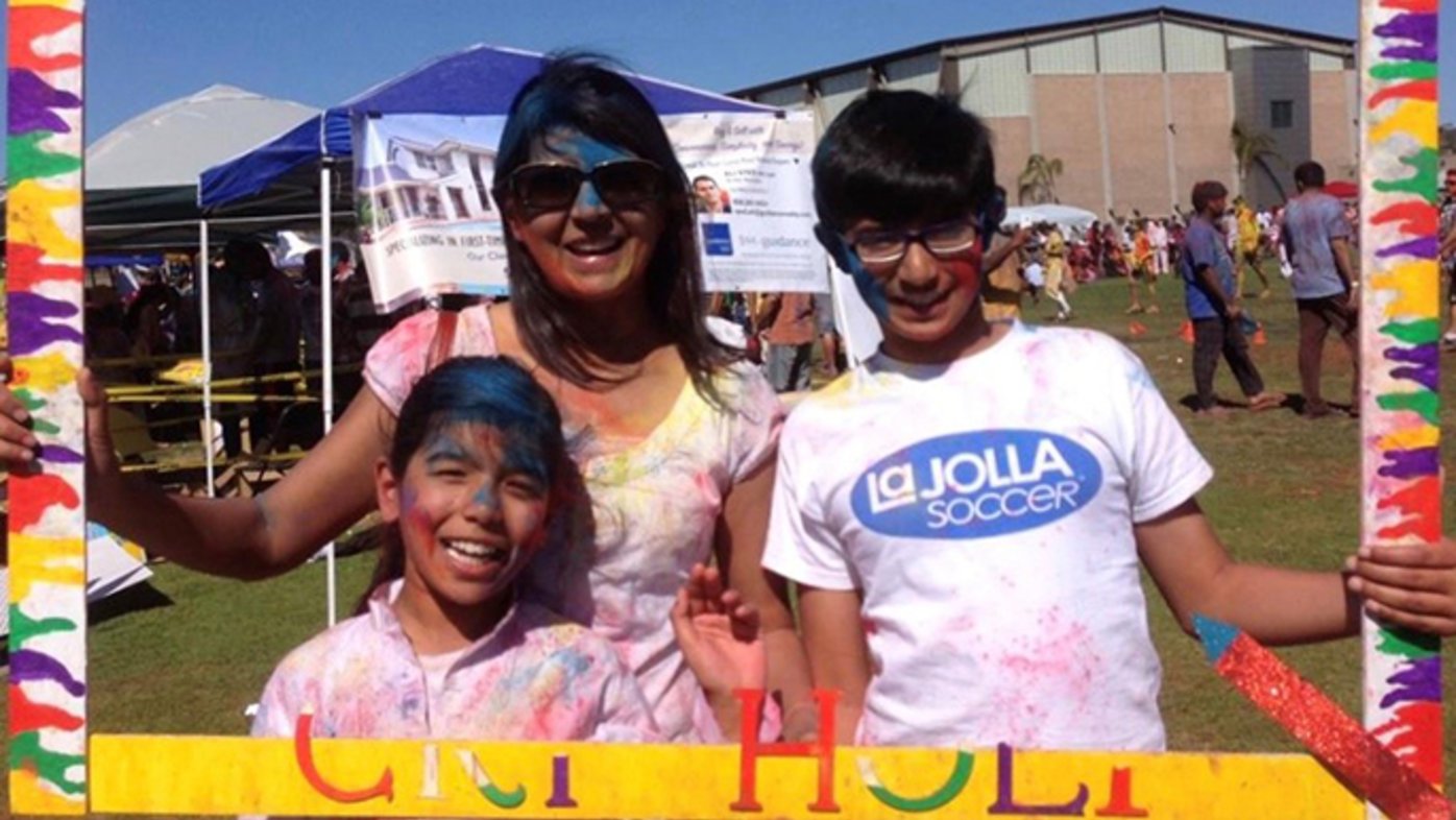 Dr. Puja Chitkara of Sharp Community Medical Group at a Holi Festival in San Diego