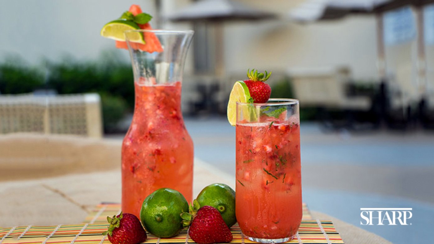 Strawberry watermelon mojito mocktail (recipe)