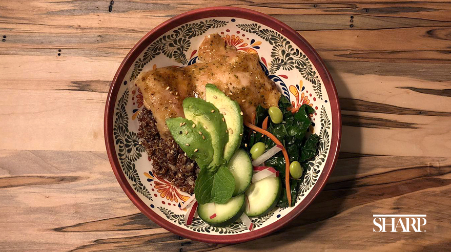 chicken and vegetable bowl