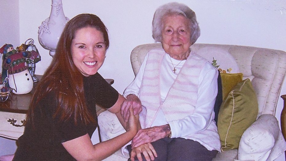 Corinne with her grandmother