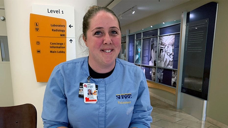 Jessica Livorsi, a volunteer at Sharp Mesa Vista Hospital