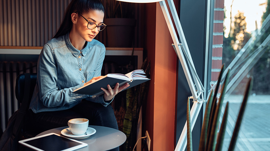 Woman reading a book