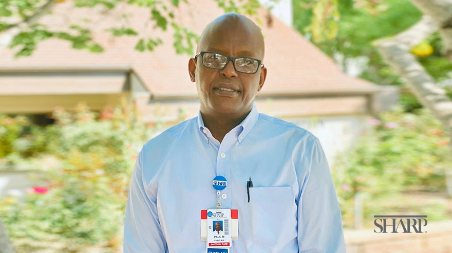 Paul Mugane has been a chaplain at Sharp Grossmont Hospital since 2017.
