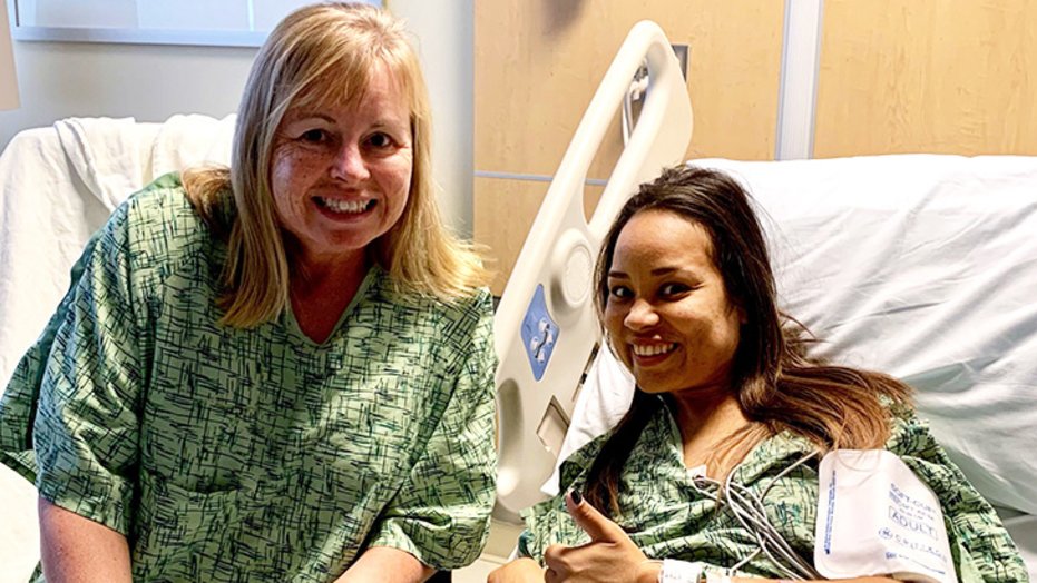 Candi Burquez (left) and Aja Best (right) prepare for their kidney transplant.