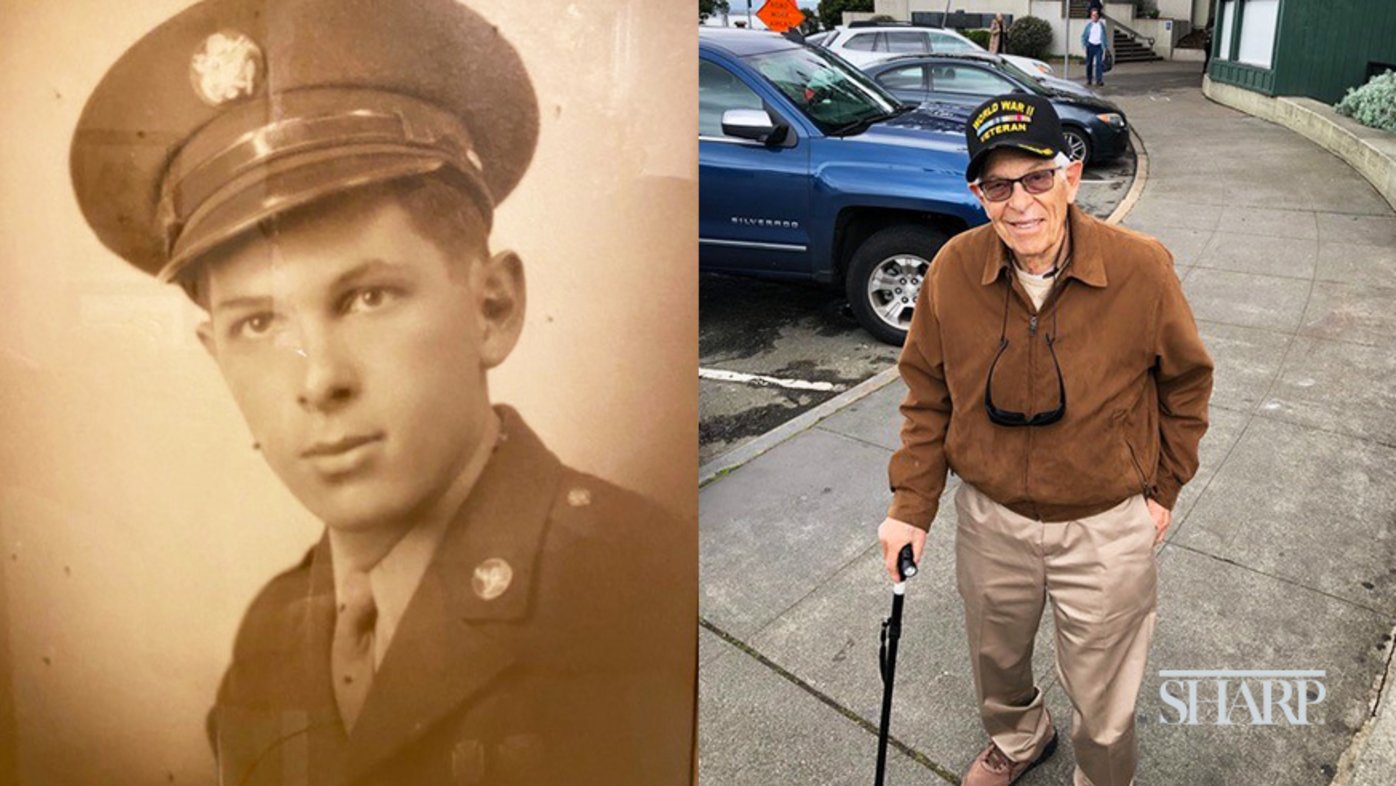 At age 94, WWII vet Seymour Schpoont looks forward to continue living a full life after a traumatic fall.