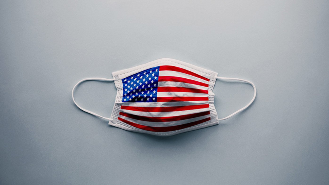 COVID-19 mask with the American Flag