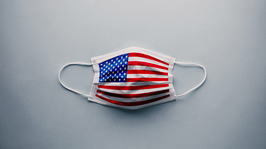 COVID-19 mask with the American Flag