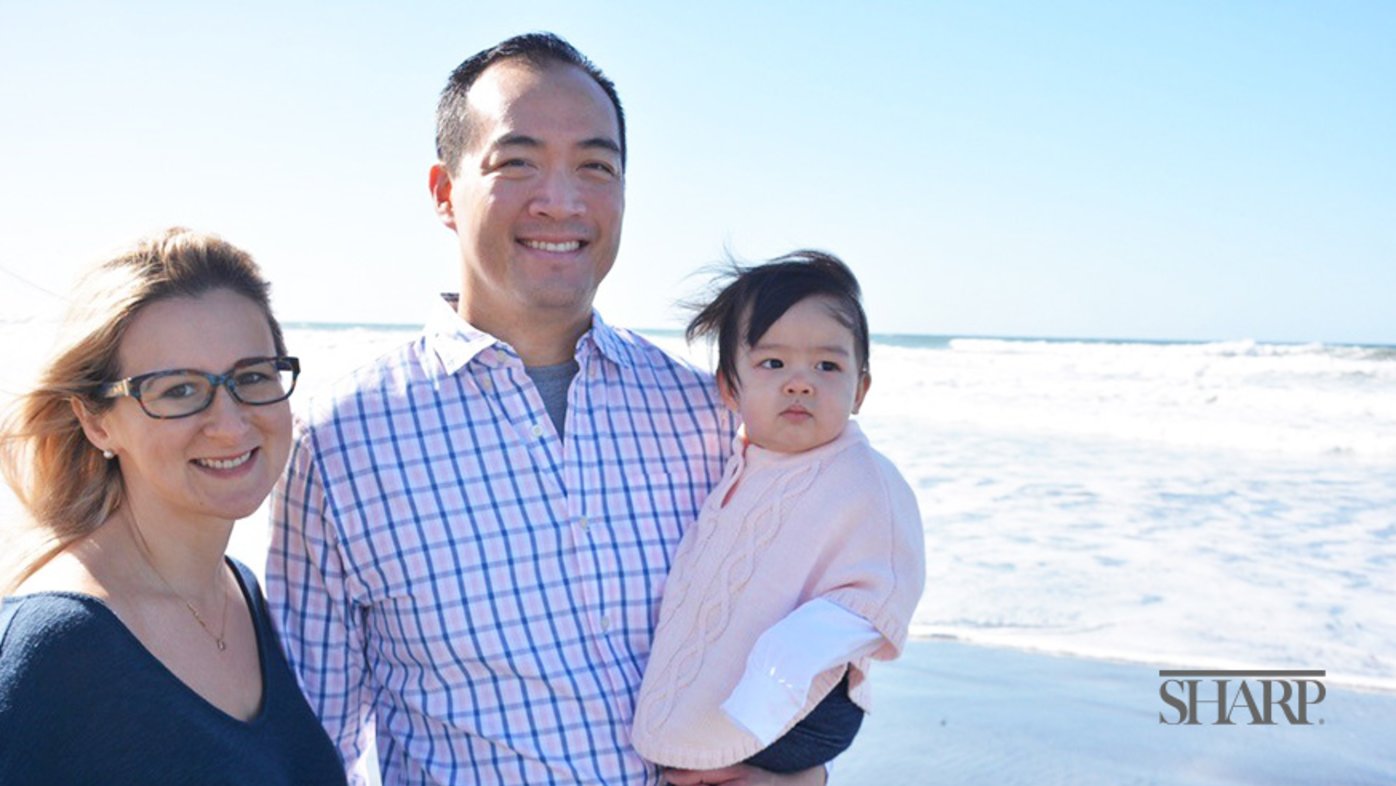 Dr. Alexandra Kharazi with her husband and daughter. 