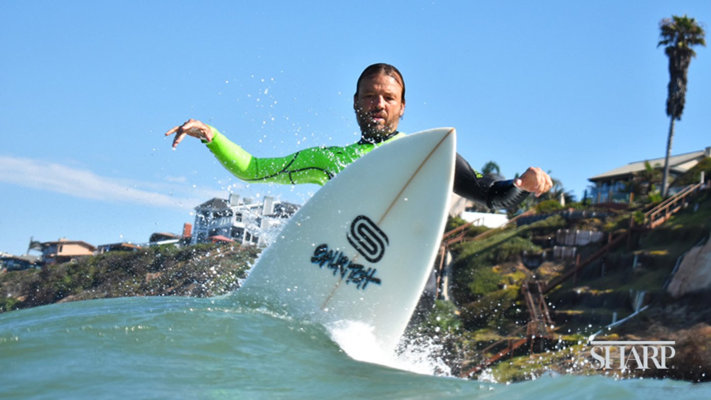 San Diego local Nic Spiess surfing