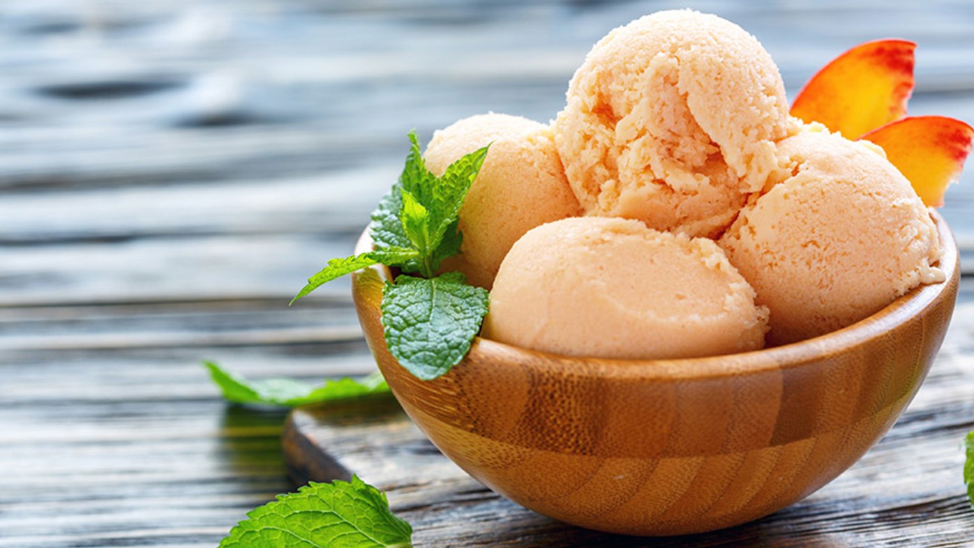Nondairy peach ice cream