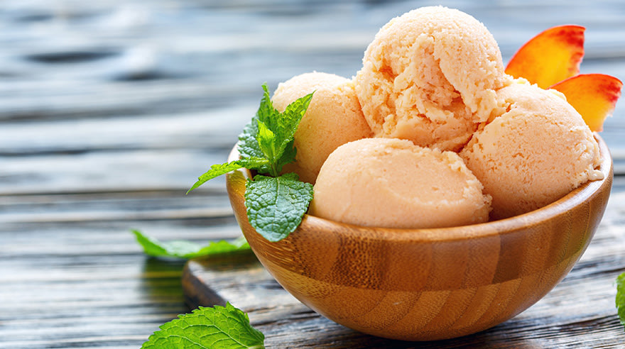 Nondairy peach ice cream