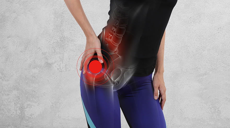 Woman experiencing hip pain