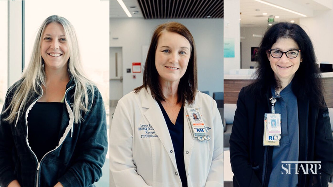 Sharp Chula Vista nurses Randi Bresee, Laurie Kalleberg and Beth Chance