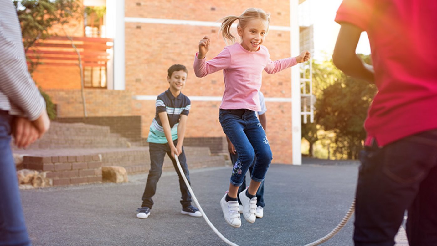 Children playing jump rope