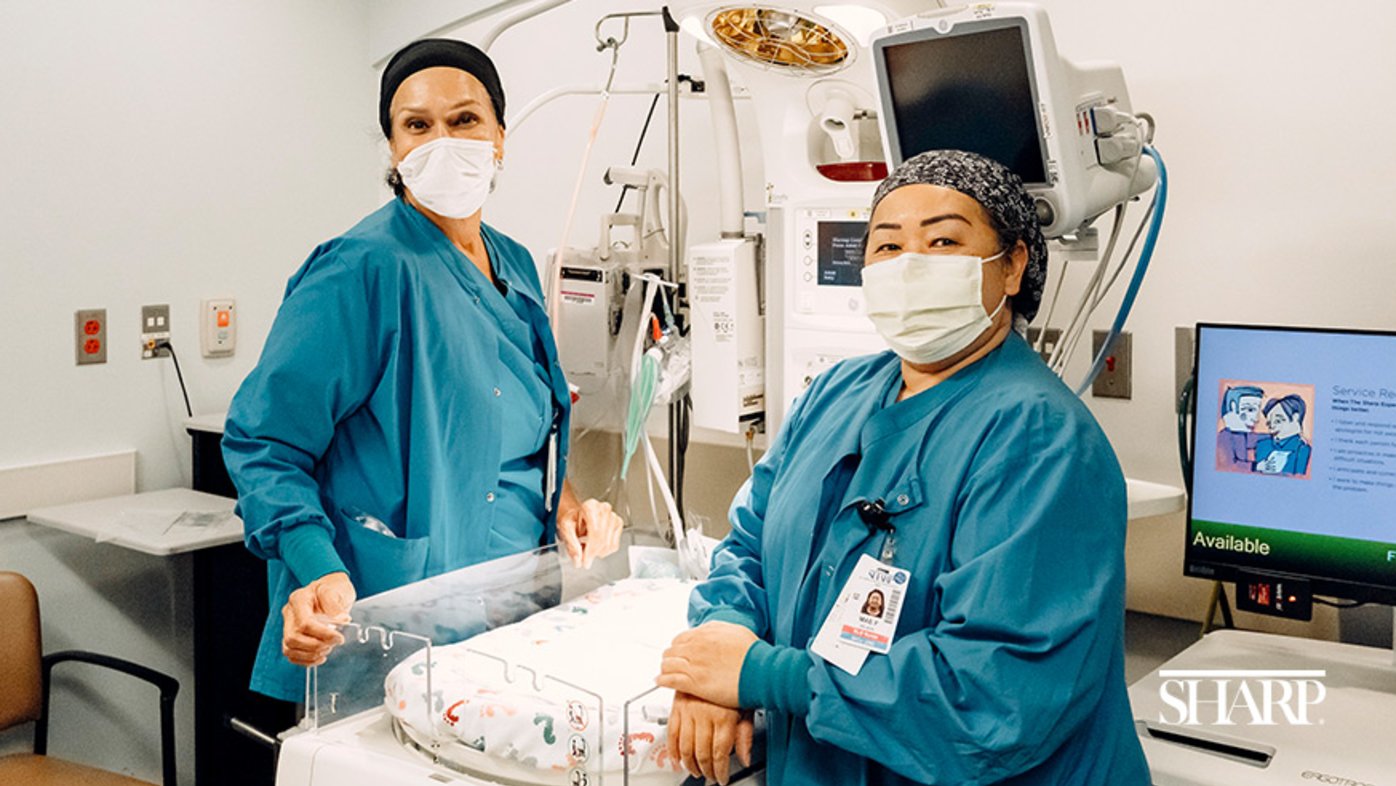 Sharp HealthCare Neonatal nurses Cynthia Hensel and Mae Fianza