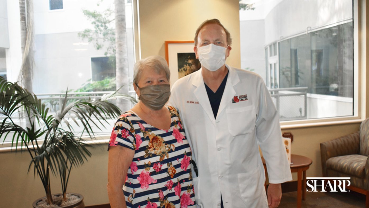 Ellen Citrano with Sharp cardiologist Dr. Brian Jaski