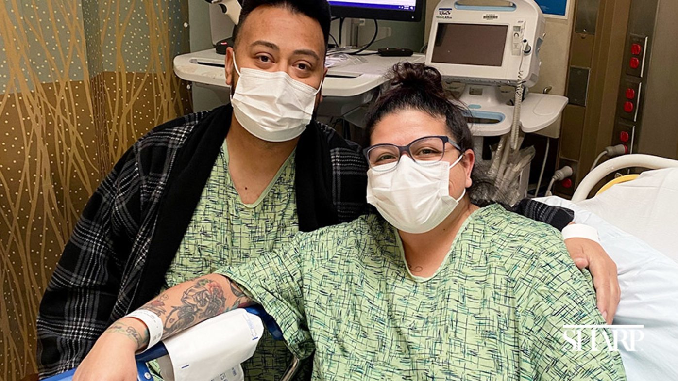 Joe Gonzales and Amanda Cuellar at Sharp Memorial Hospital