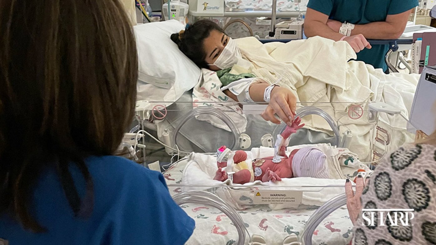 Vince and Parissa Baiera at Sharp Mary Birch Hospital for Women & Newborns