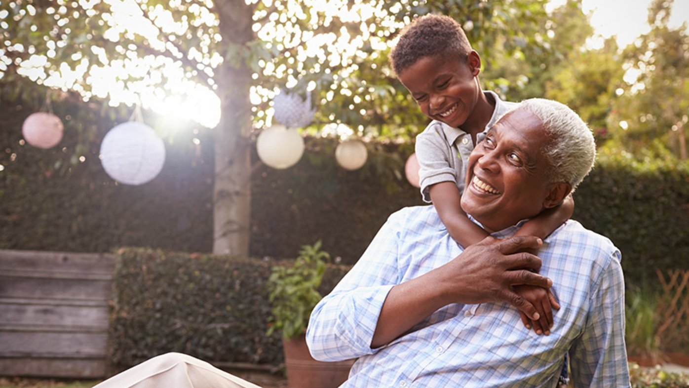 Senior man with grandson