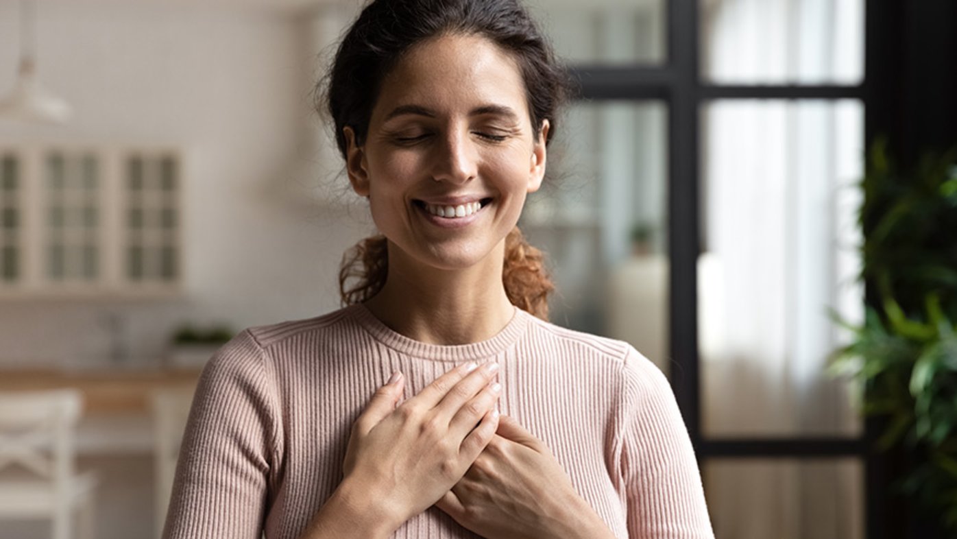 Woman practicing mindfulness