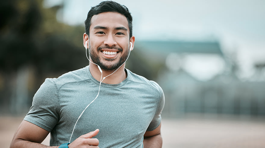 Man running with headphones