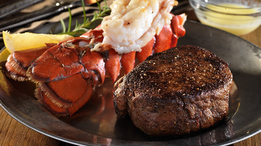 Lobster and steak dinner