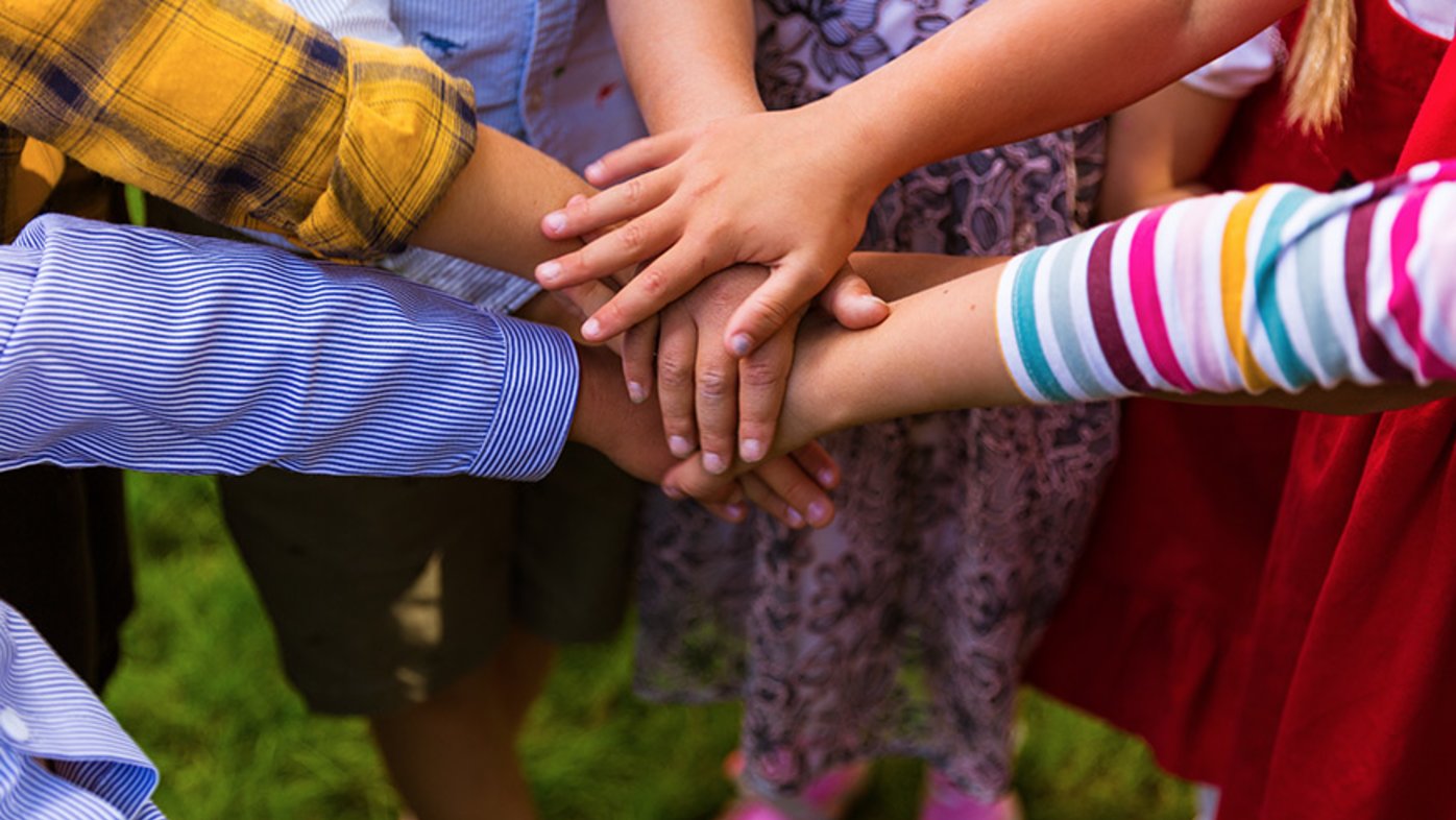 Children holding hands