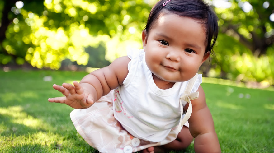 Cute infant in park