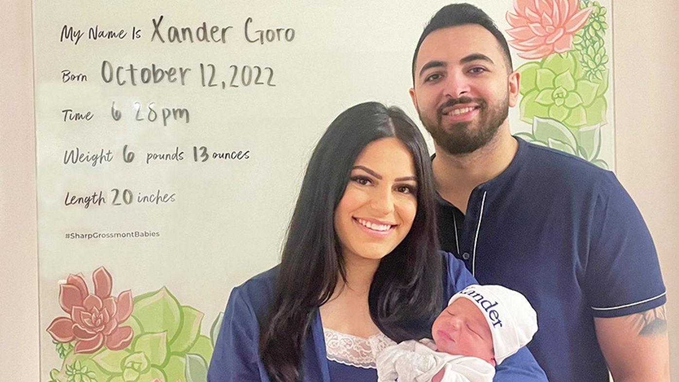 Photo mural for new babies at Sharp Grossmont Hospital