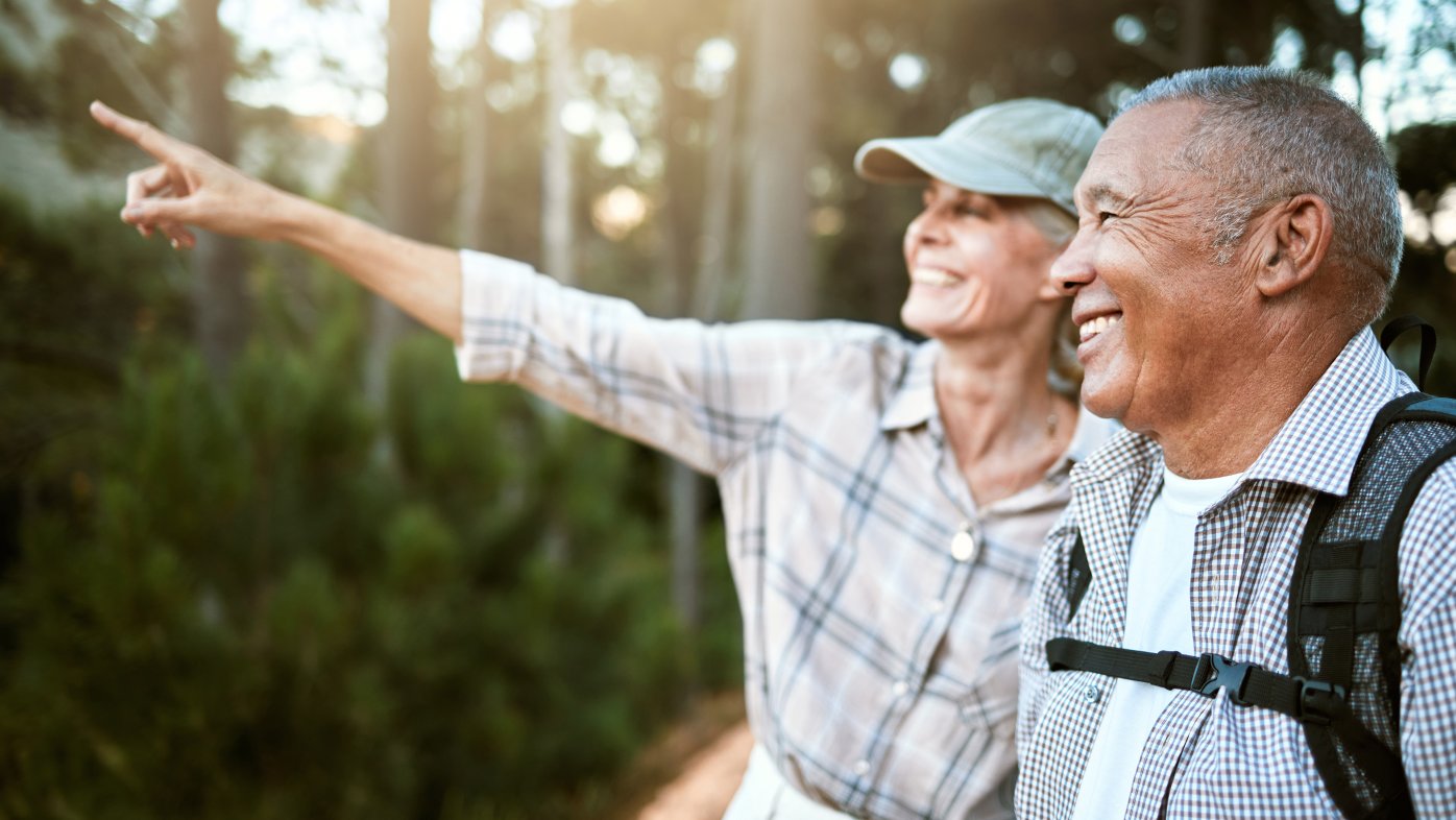 Active older couple outdoors