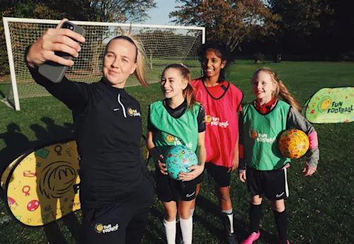 Beth Mead at McDonald's Fun Football event