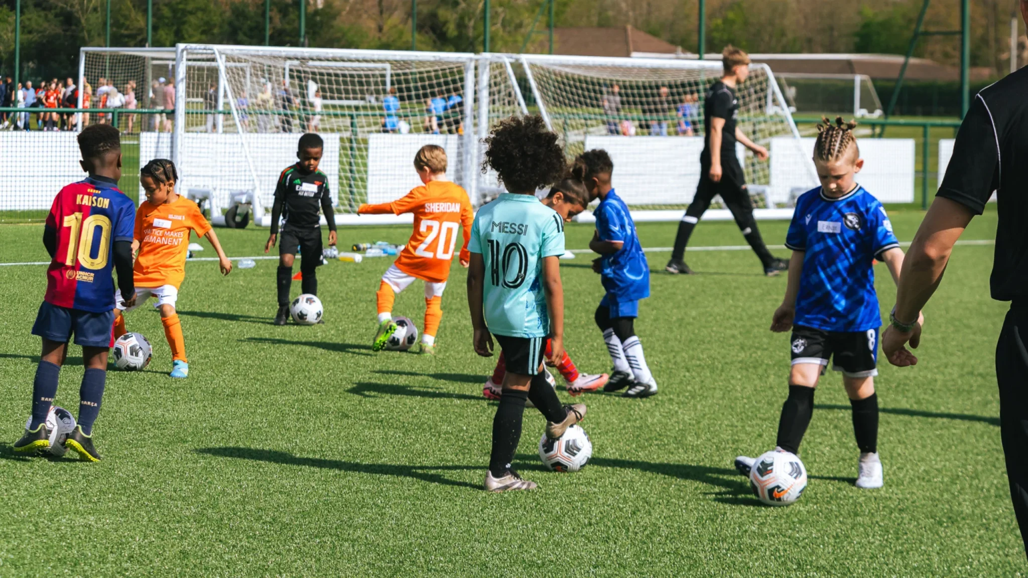 Kids enjoying football together