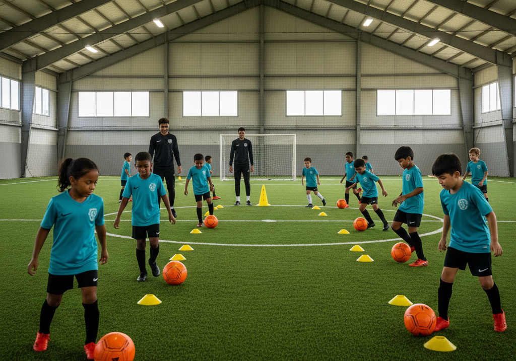 Por qué el entrenamiento de fútbol bajo techo es mejor para los jugadores jóvenes