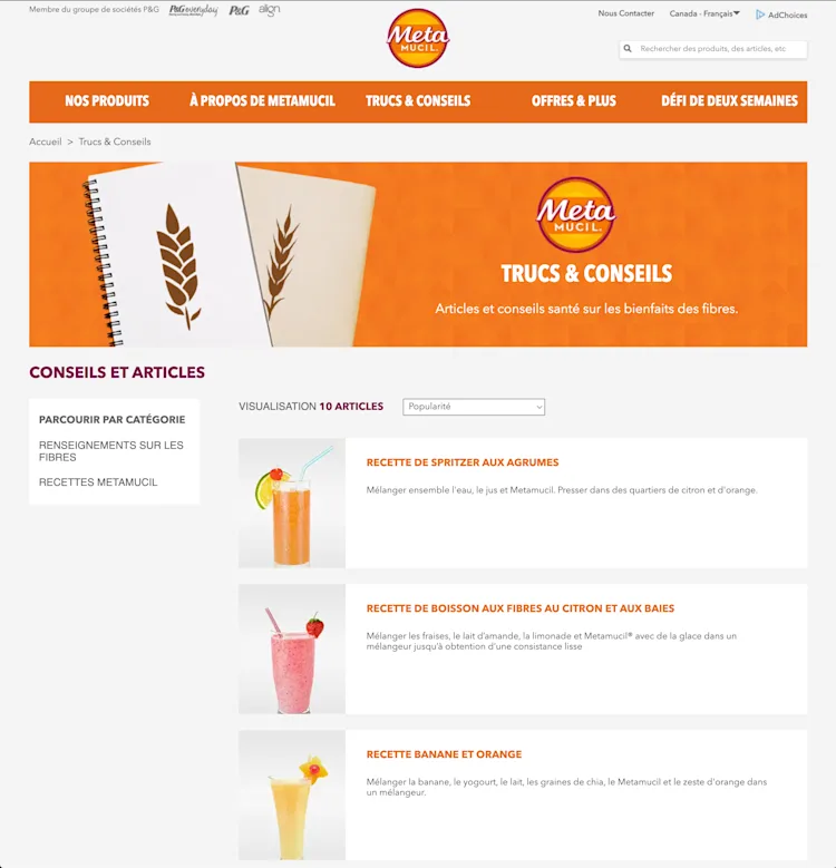 Metamucil Consumer Website