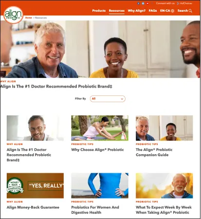 Site Web du consommateur Align