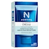 Right view of Nervive pain relieving cream packaging in blue and white, containing lidocaine and menthol for nerve pain relief, 3.0 oz.