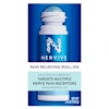 Nervive pain relieving roll-on product with blue packaging, containing lidocaine and menthol for nerve pain relief.