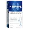 Blue Nervive supplement box for nerve health, featuring molecular logo and human body diagram showing circulation benefits.