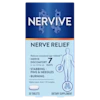 Envase de suplemento Nervive para alivio nervioso, promete reducir molestias en 7 días, contiene 30 tabletas con ácido alfa-lipoico.