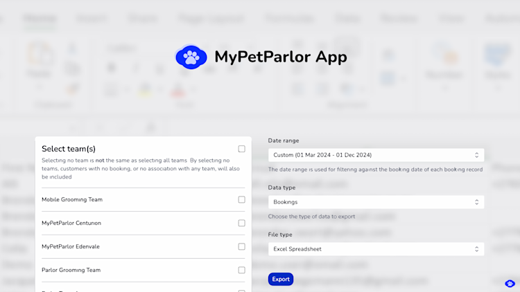 Hero image for article with title: Export Smarter: Custom Date Ranges and Flexible Data Types in MyPetParlor App