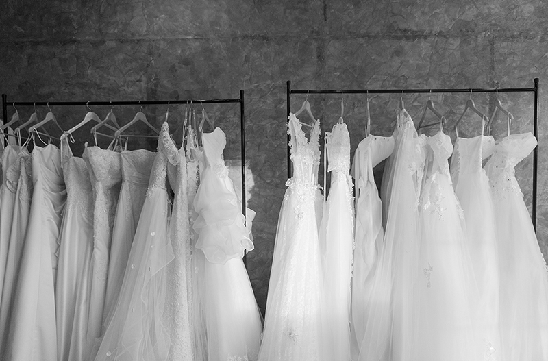 Wedding Dresses on Hangers