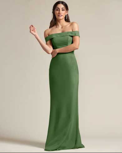 Bridesmaid Dress Mallory Off-the-Shoulder Fitted Empire-Waist