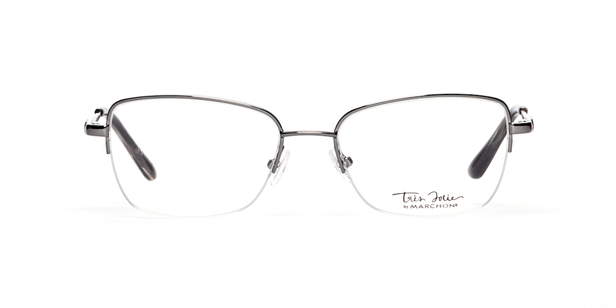 NWT WOMEN\'S TRES JOLIE EYEGLASS FRAMES 154 SILVER Tres Jolie by Marchon 135 003 Black Gold Eyeglasses 55 17  main image 2
