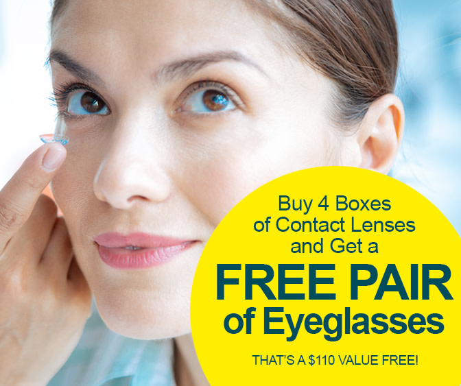 NWV Purchase 4 boxes of contact lenses and receive a free pair of eyeglasses