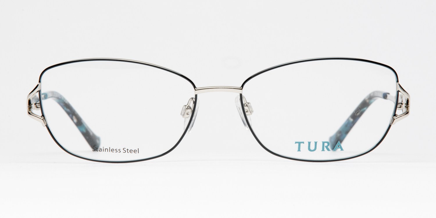 Tura R577‎ TOR Women\'s Eyeglasses Frame Black Blue Plastic Full Rim 50-15-135mm Women main image 2