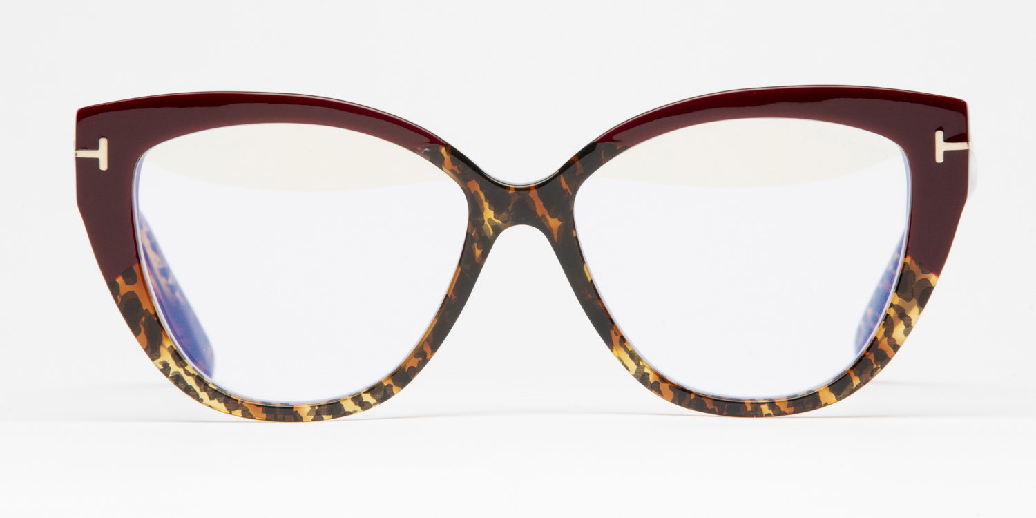 Amazon.com: Tom Ford FT 5736-B BLUE BLOCK Havana Grey/Blue